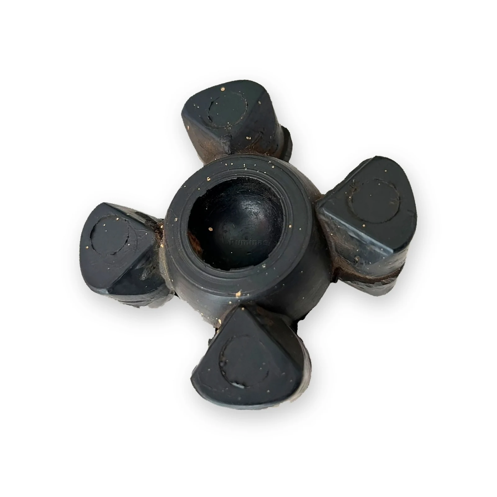 Estrela de Acoplamento em PU Preto – 4 Pontas com Cubo Central Alto — foto 3